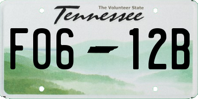 TN license plate F0612B