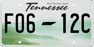 TN license plate F0612C