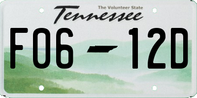 TN license plate F0612D
