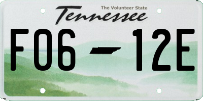 TN license plate F0612E