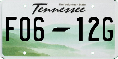 TN license plate F0612G