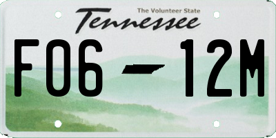 TN license plate F0612M