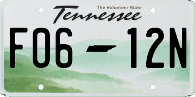 TN license plate F0612N