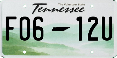 TN license plate F0612U