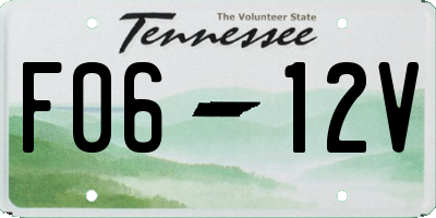 TN license plate F0612V