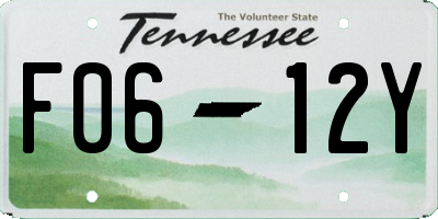 TN license plate F0612Y