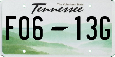 TN license plate F0613G