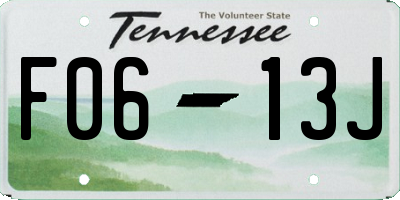 TN license plate F0613J