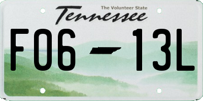 TN license plate F0613L