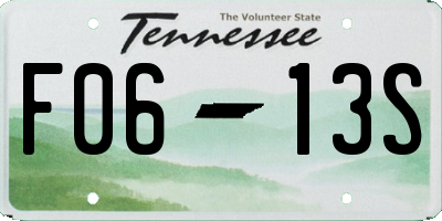 TN license plate F0613S