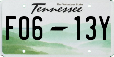 TN license plate F0613Y