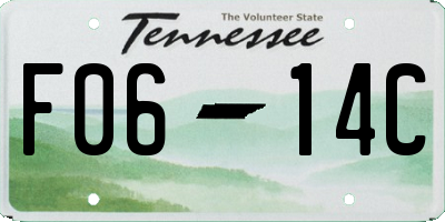 TN license plate F0614C