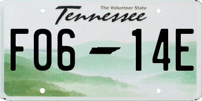 TN license plate F0614E
