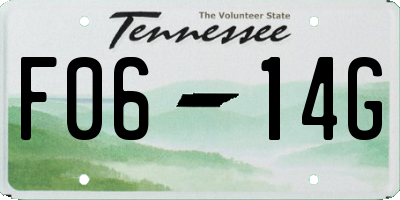 TN license plate F0614G