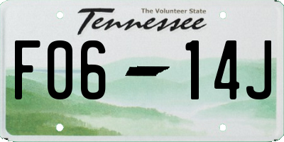 TN license plate F0614J
