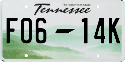 TN license plate F0614K