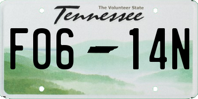 TN license plate F0614N