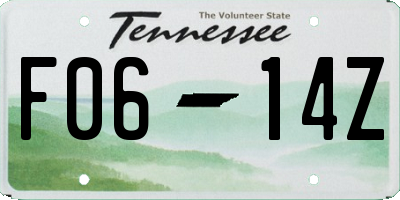 TN license plate F0614Z