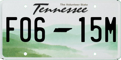 TN license plate F0615M