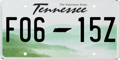 TN license plate F0615Z