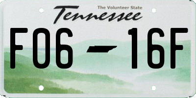 TN license plate F0616F
