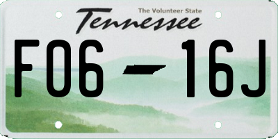 TN license plate F0616J