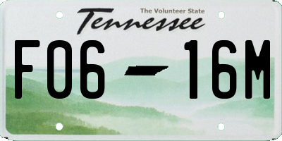 TN license plate F0616M