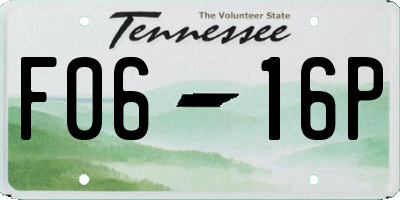 TN license plate F0616P