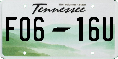 TN license plate F0616U