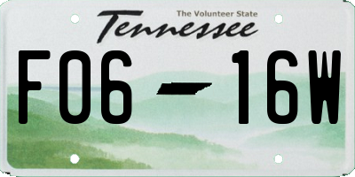 TN license plate F0616W