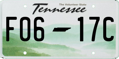 TN license plate F0617C