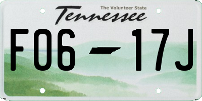 TN license plate F0617J