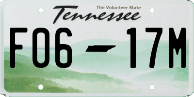 TN license plate F0617M