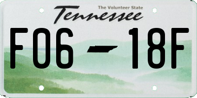 TN license plate F0618F