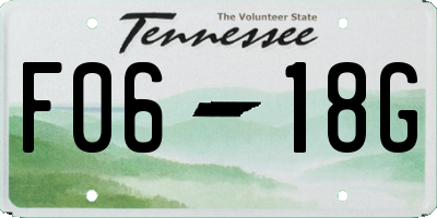 TN license plate F0618G