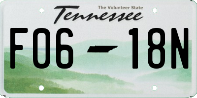 TN license plate F0618N