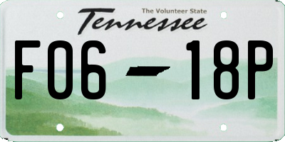 TN license plate F0618P