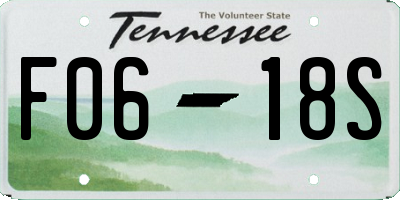 TN license plate F0618S