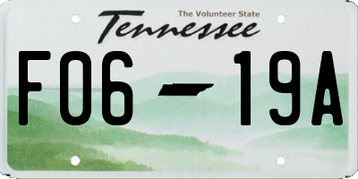 TN license plate F0619A