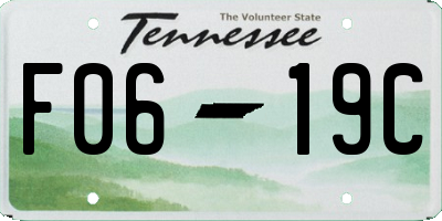 TN license plate F0619C