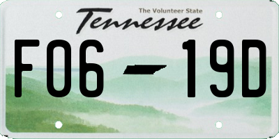 TN license plate F0619D