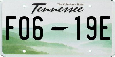 TN license plate F0619E