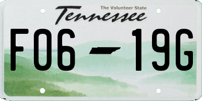 TN license plate F0619G
