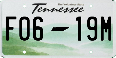 TN license plate F0619M