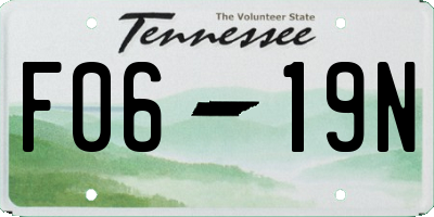TN license plate F0619N