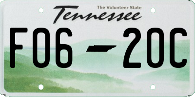TN license plate F0620C