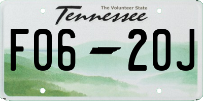 TN license plate F0620J