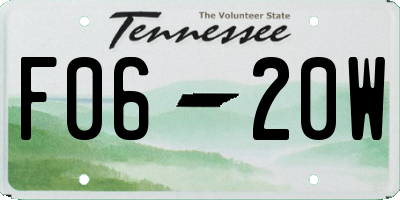 TN license plate F0620W
