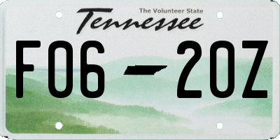 TN license plate F0620Z