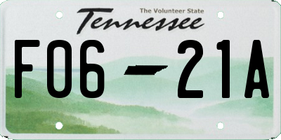 TN license plate F0621A